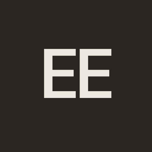 The EE logo, paper on ink